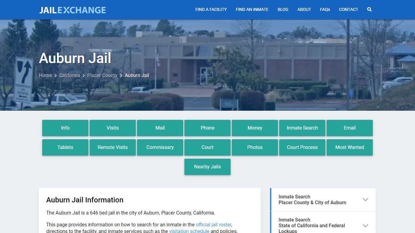 Auburn Jail, CA Inmate Search, Information - Jail Exchange